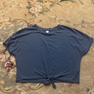 Old Navy Blue Knot-Front Short Sleeve Tee